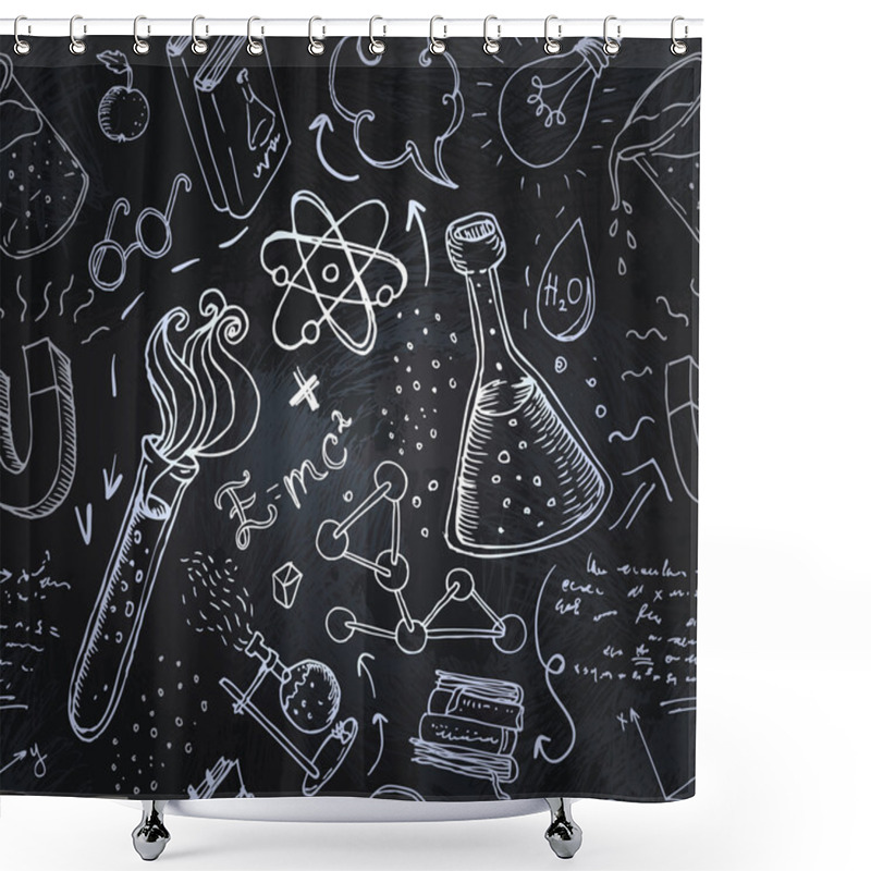 Personality  Back To School: Science Lab Objects Shower Curtains