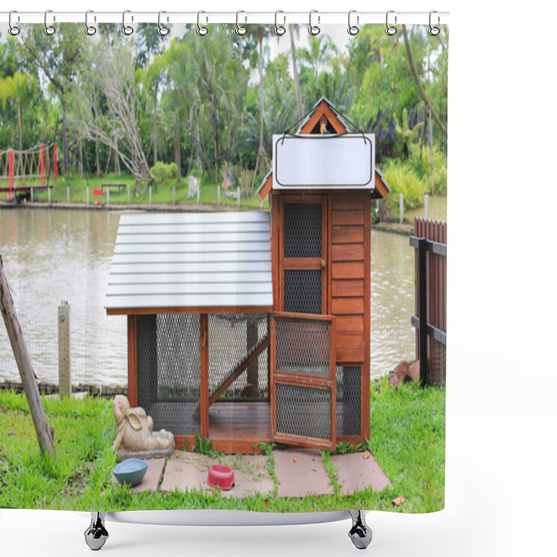 Personality  Empty Rabbit House In Green Garden. Shower Curtains