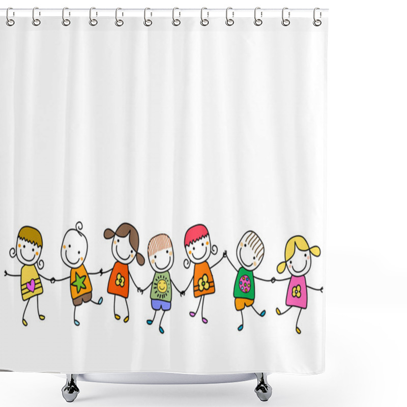 Personality  Happy Kids Shower Curtains