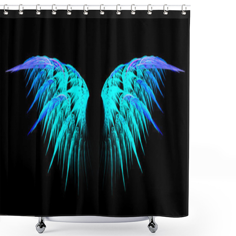 Personality  Blue Angel Wings Shower Curtains