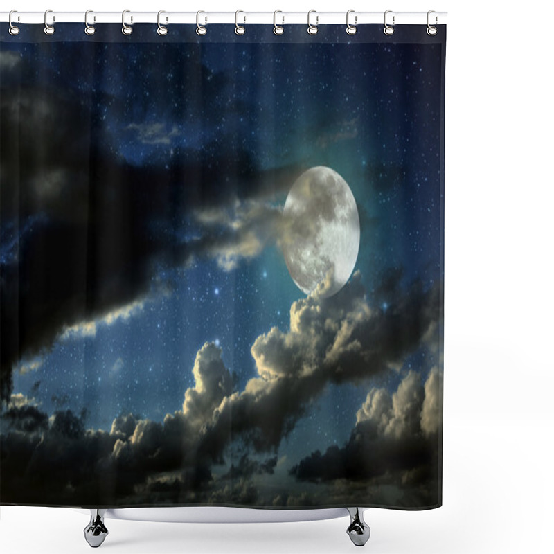 Personality  Full Moon Night Shower Curtains