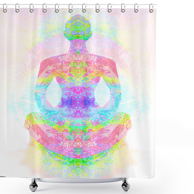 Personality  Yoga Lotus Pose. Shower Curtains