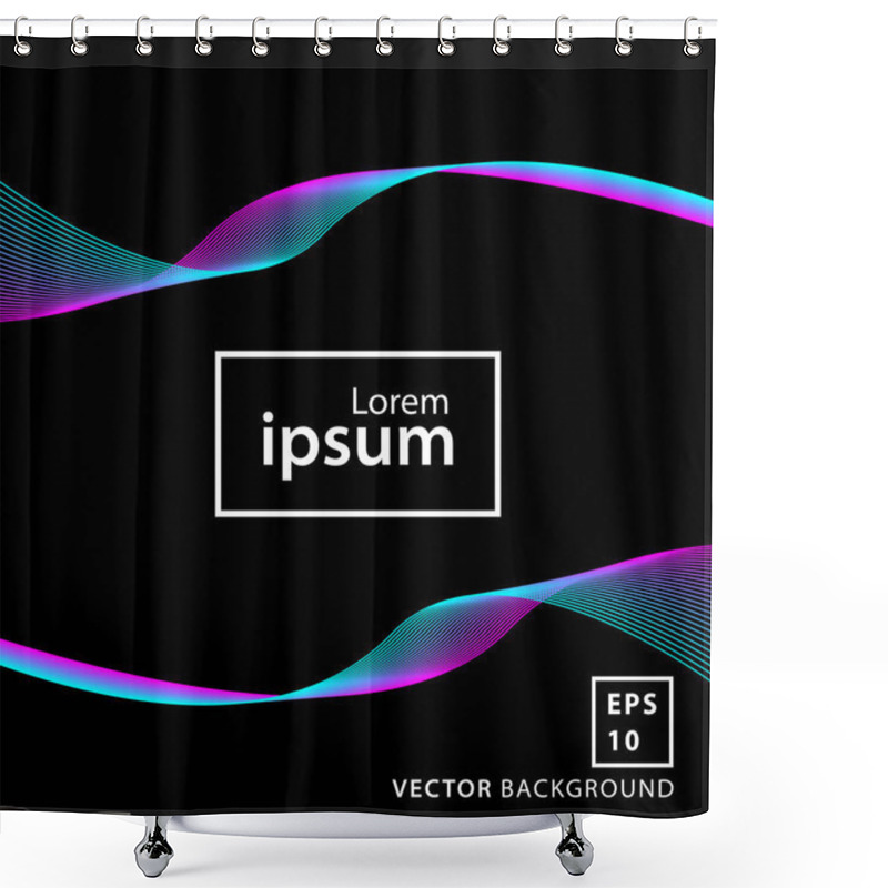 Personality  Minimal Lines Wave Background Shower Curtains