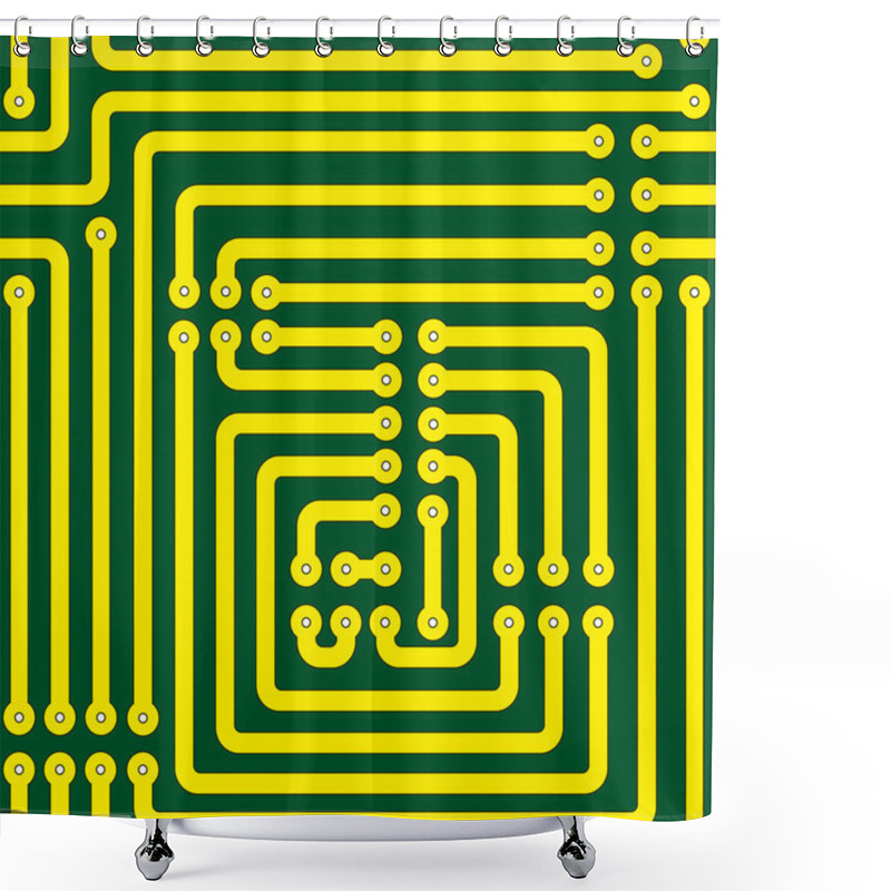 Personality  Printed Circuit Board Shower Curtains