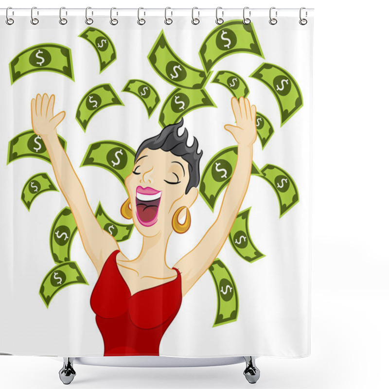 Personality  Cash Girl Shower Curtains