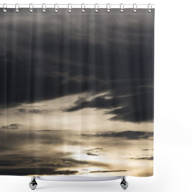 Personality  Black Cloud In Darkness Sky, Night Sky Of Halloween Background Shower Curtains