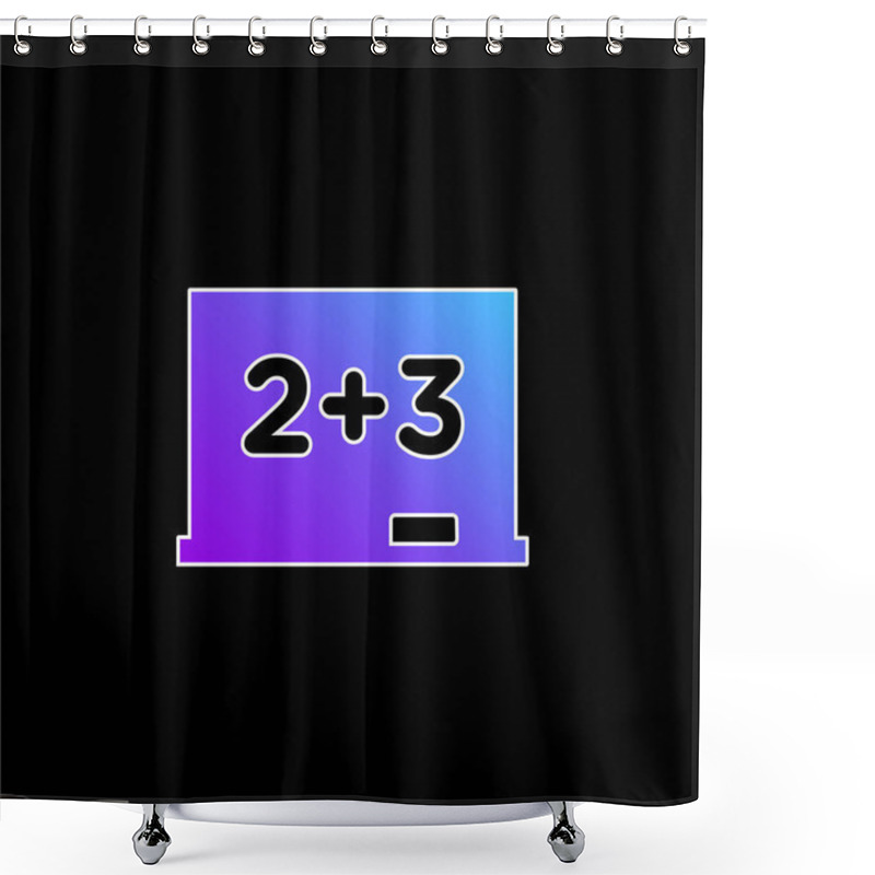 Personality  Blackboard With Mathematical Basic Calculations Blue Gradient Vector Icon Shower Curtains