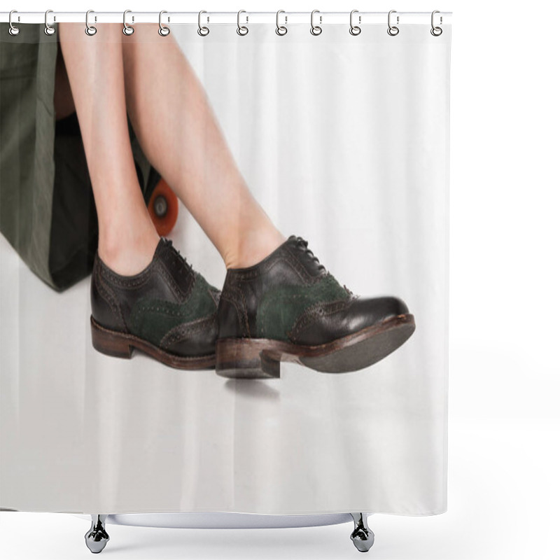 Personality  Hipster Girl With Skateboard  Shower Curtains