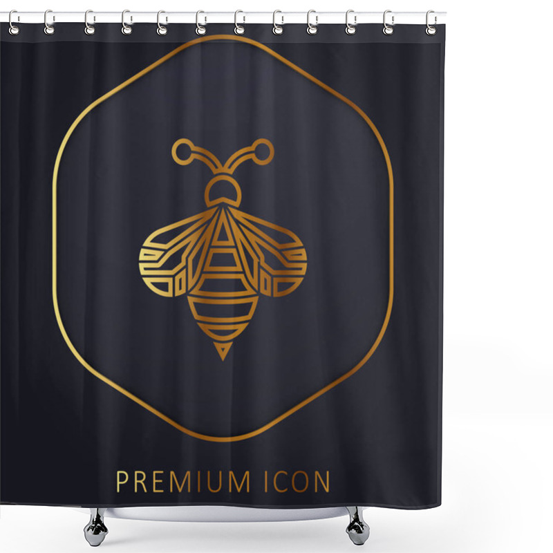 Personality  Bee Golden Line Premium Logo Or Icon Shower Curtains