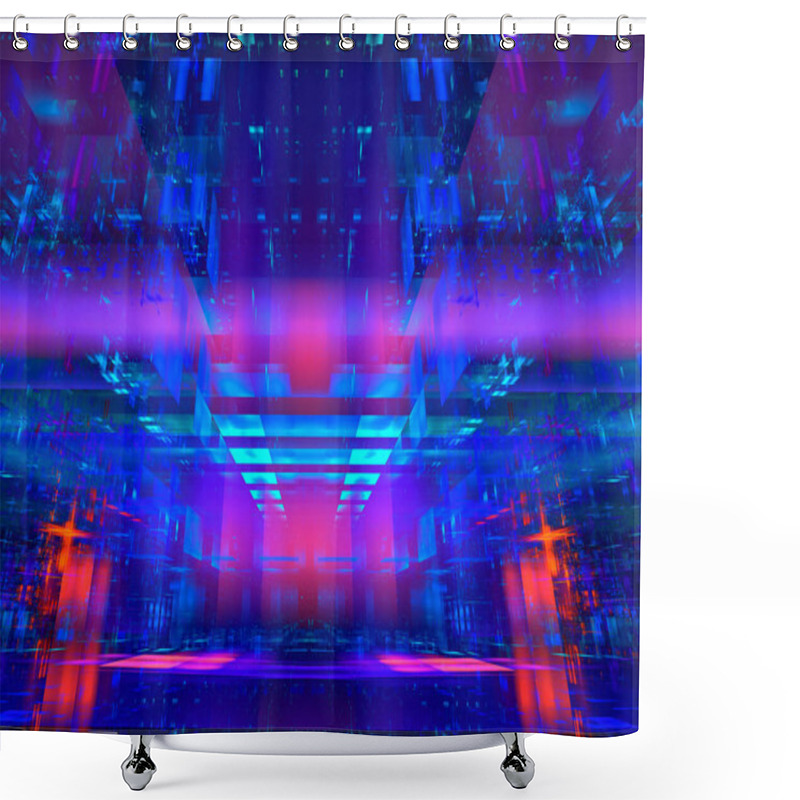 Personality  Fractal Background For Sci-fi Projects - Abstract Digitally Generated Image Shower Curtains