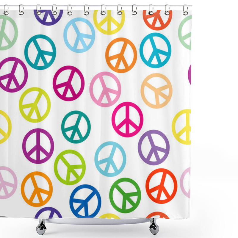 Personality  Peace Sign Seamless Pattern Shower Curtains