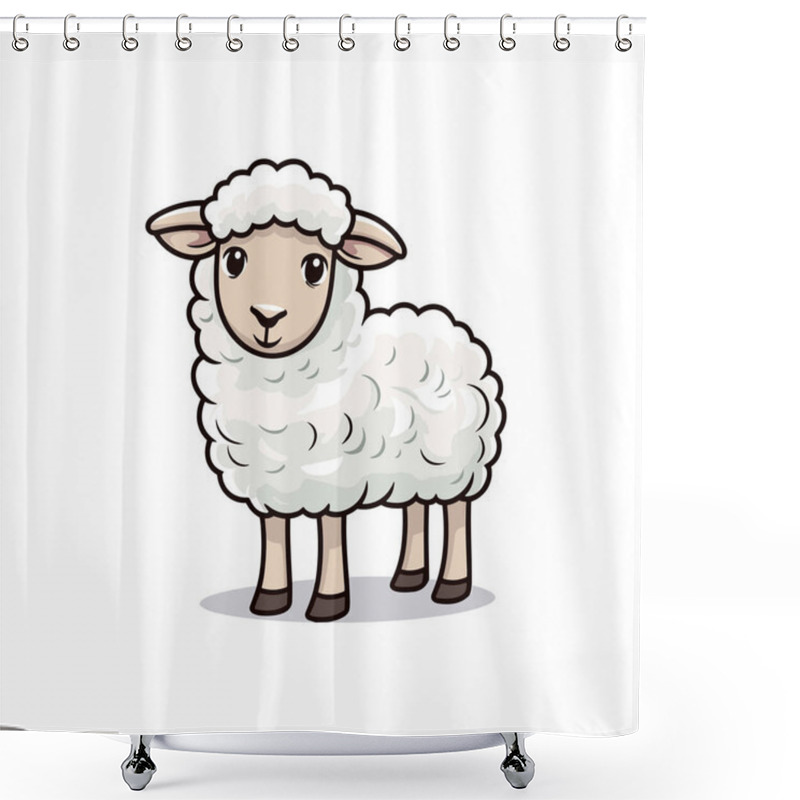 Personality  Sheep. Sheep Hand-drawn Illustration. Vector Doodle Style Cartoon Illustration Shower Curtains