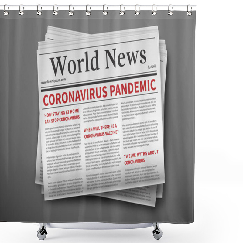 Personality  Epidemic Breaking News. Mockup Of Coronavirus Newspaper. Coronavirus Outbreak Newsletter Paper Page. Mockup Of A Daily Newspaper. News Related Of The COVID-19 Shower Curtains