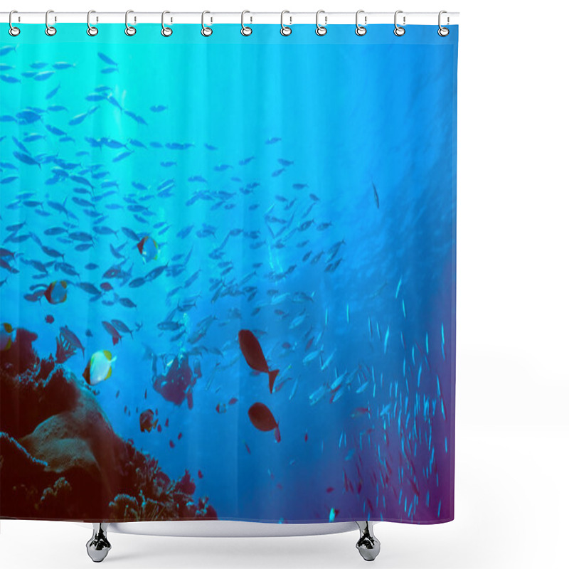 Personality  Diver Descending Shower Curtains