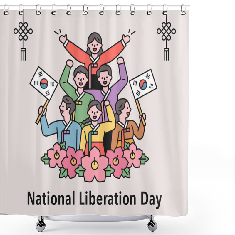 Personality  National Liberation Day Poster. Flat Design Style Minimal Vector Illustration. Shower Curtains