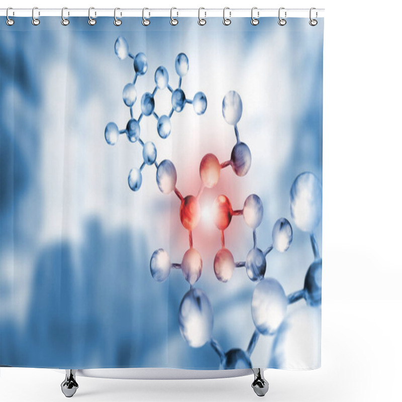 Personality  Abstract 3d Image Of Dna Chain On Blurred Background Shower Curtains