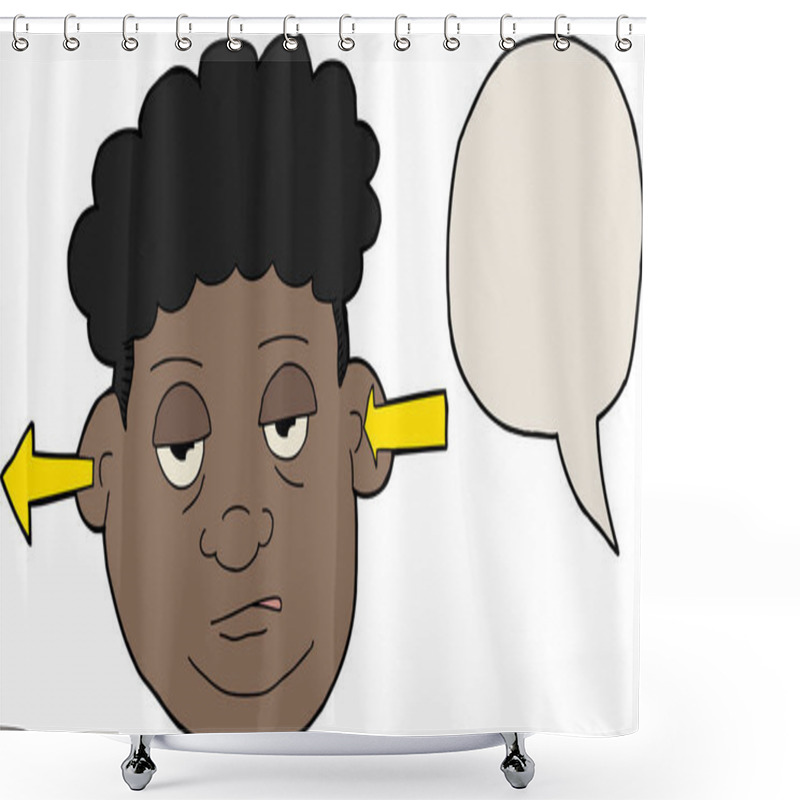 Personality  In One Ear And Out The Other Cartoon Shower Curtains