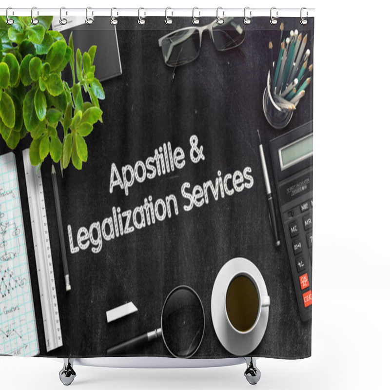 Personality  Apostille And Legalization Services Concept. 3D Render. Shower Curtains