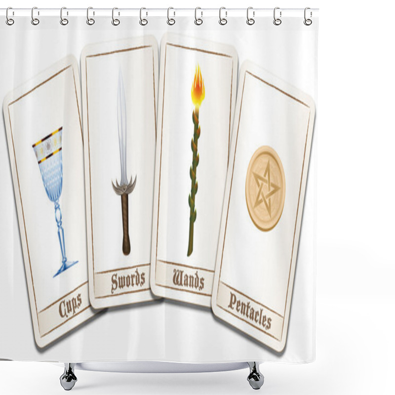 Personality  Tarot Cards Symbols Shower Curtains