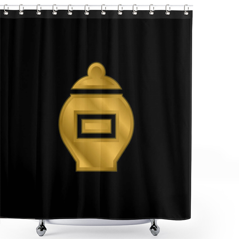 Personality  Ash Gold Plated Metalic Icon Or Logo Vector Shower Curtains