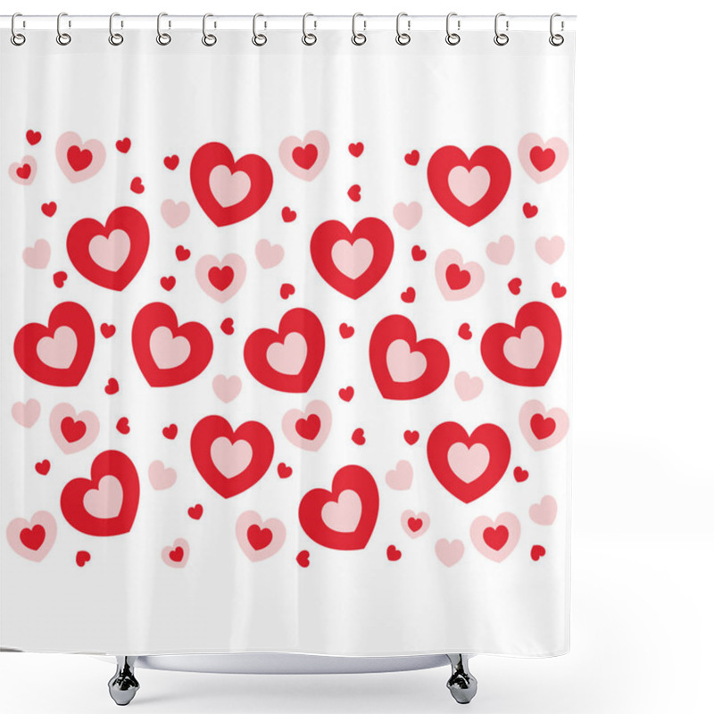 Personality  Hearts Background Red Love Vector Shower Curtains