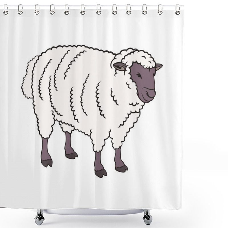 Personality  Vector Sheep Animal Shower Curtains