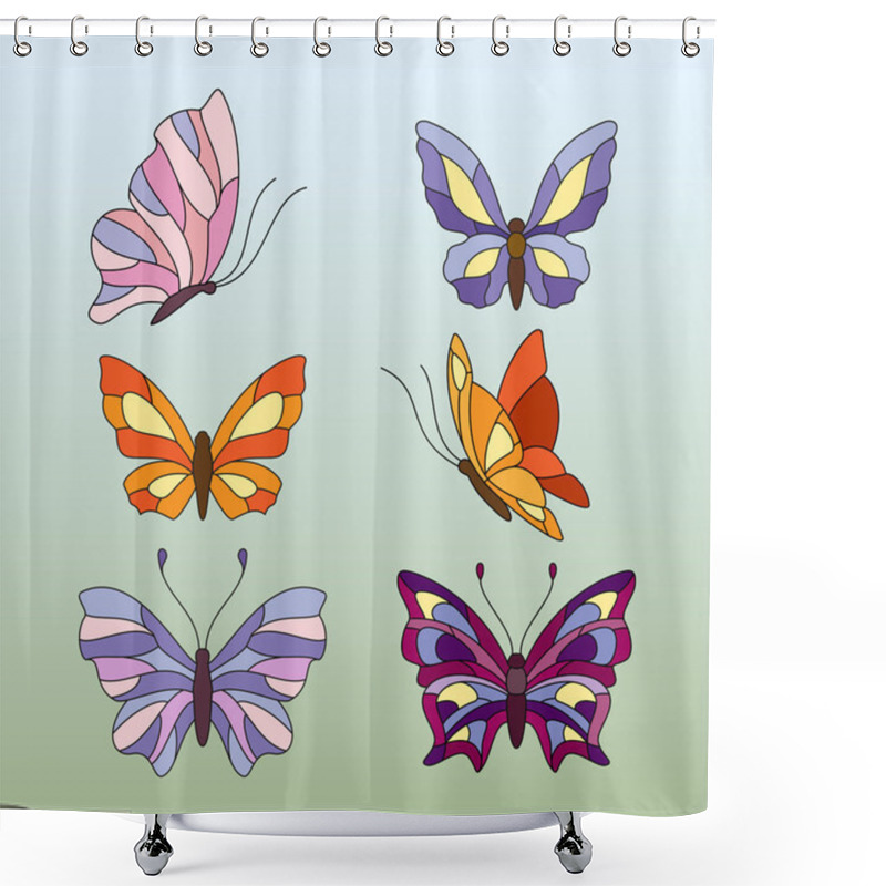 Personality  Stained Glass Patterns Shower Curtains