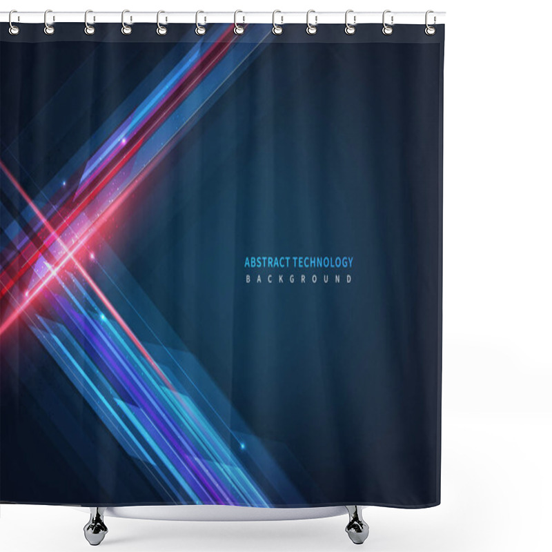 Personality  Abstract Technology Geometric Overlapping Hi Speed Line Movement Design Background With Copy Space For Text. Vector Illustration Shower Curtains