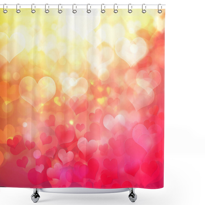 Personality  Abstract Heart Shaped Bokeh Background. Shower Curtains