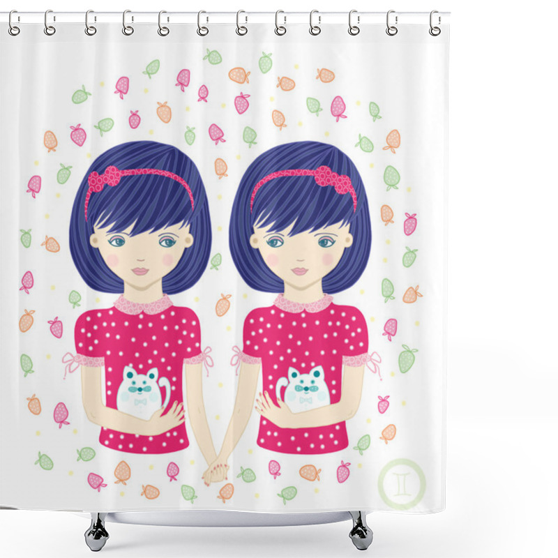 Personality  Horoscope. Zodiac Signs-Gemini. Shower Curtains