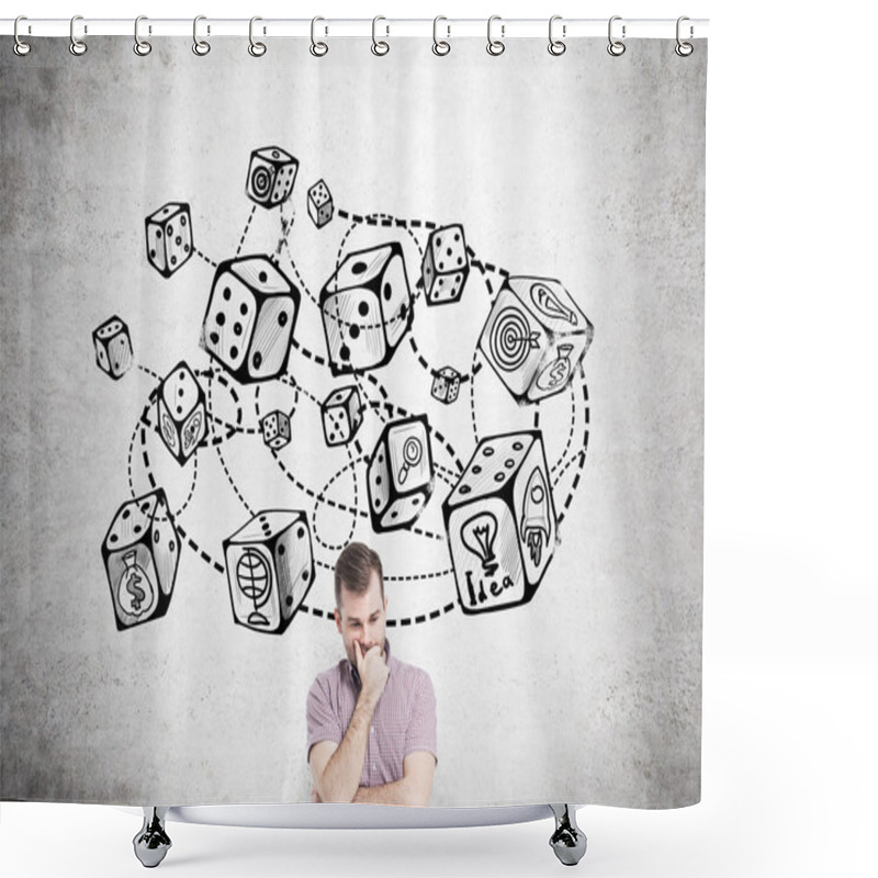 Personality  Dice Sketch Probability Theory Shower Curtains