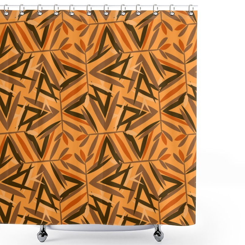 Personality  Yellow Art Deco Pattern Shower Curtains