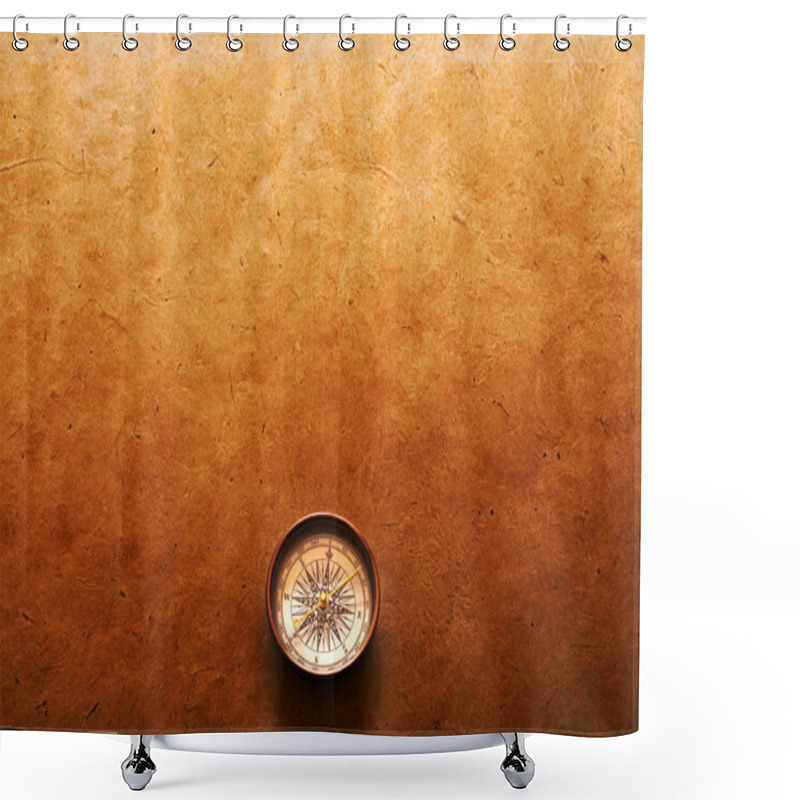 Personality  Compass On Paper Background Shower Curtains