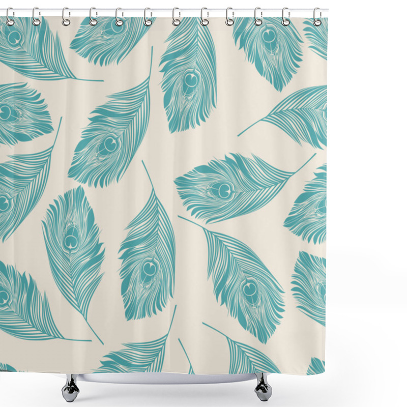 Personality  Seamless Peacock Pattern Shower Curtains