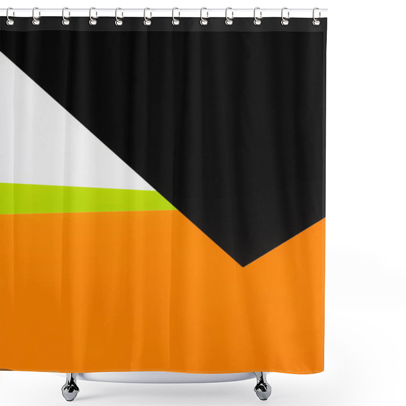 Personality  Abstract Black, White, Yellow And Orange Background With Copy Space Shower Curtains