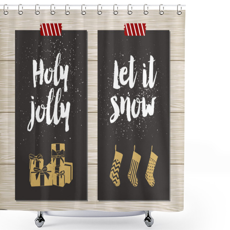 Personality  New Year Cards Set. Shower Curtains