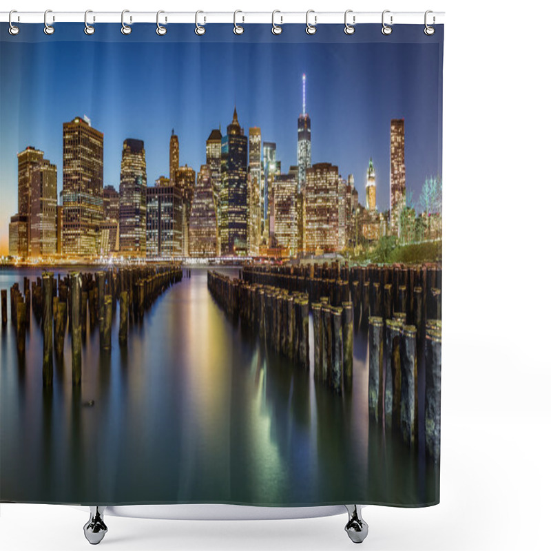 Personality  Brooklyn Pier At Dusk Shower Curtains