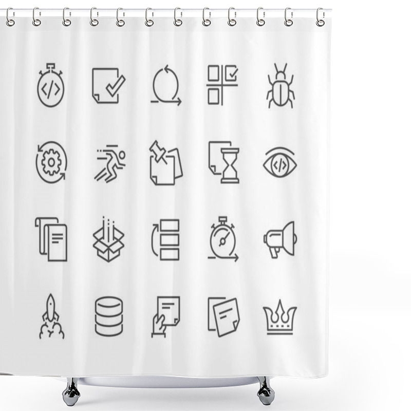 Personality  Line Agile Development Icons Shower Curtains