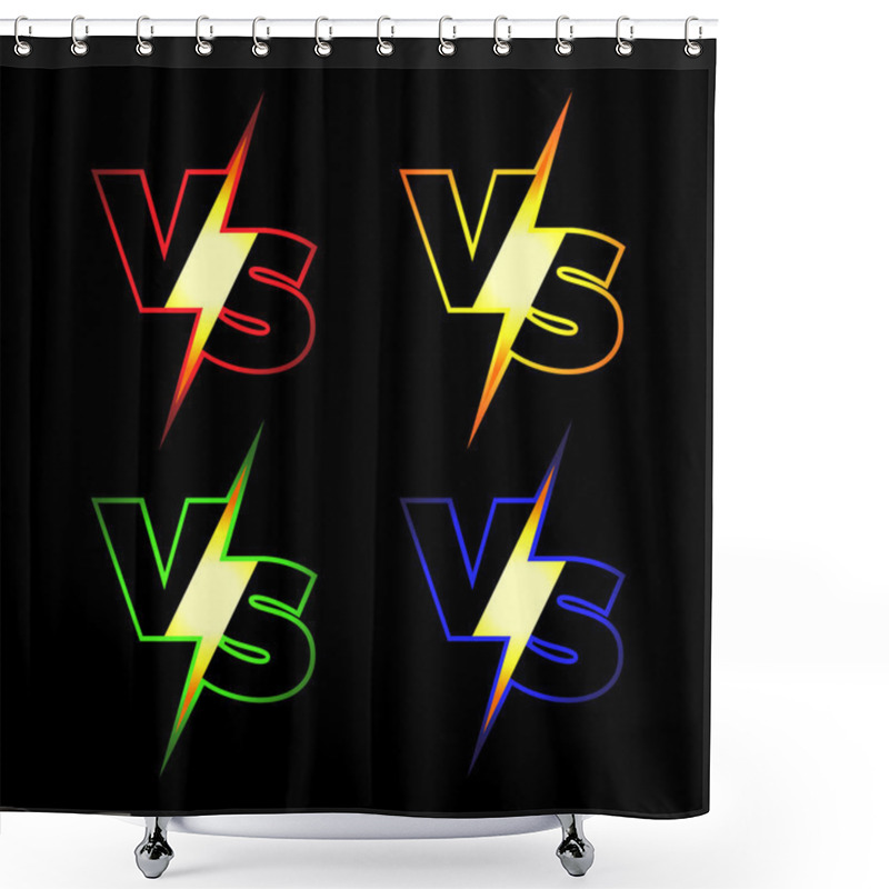 Personality  Versus Vector Icons shower curtains