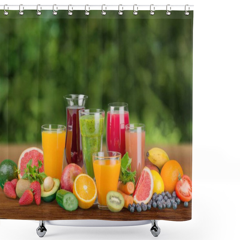 Personality  Glasses Of Fresh Juice  Shower Curtains