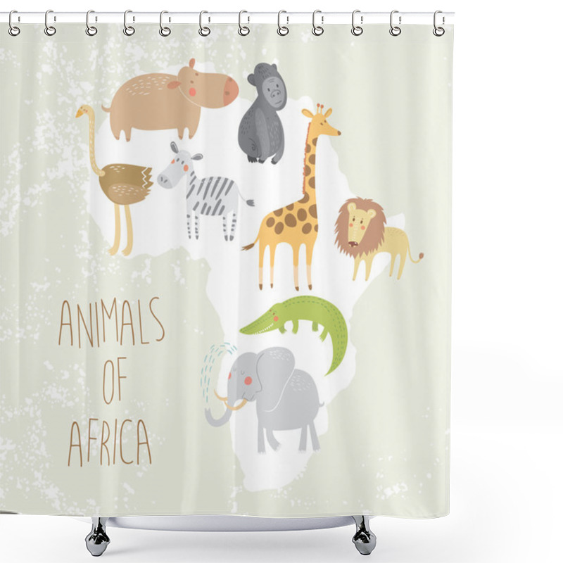 Personality  Cute Animals Of Africa Shower Curtains