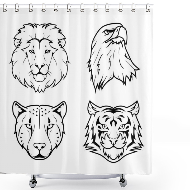 Personality  Set Of Wild Animals Shower Curtains