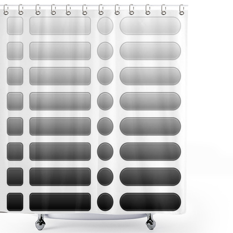 Personality  16 Blank Web 2.0 Button Navigation Panel. Shower Curtains