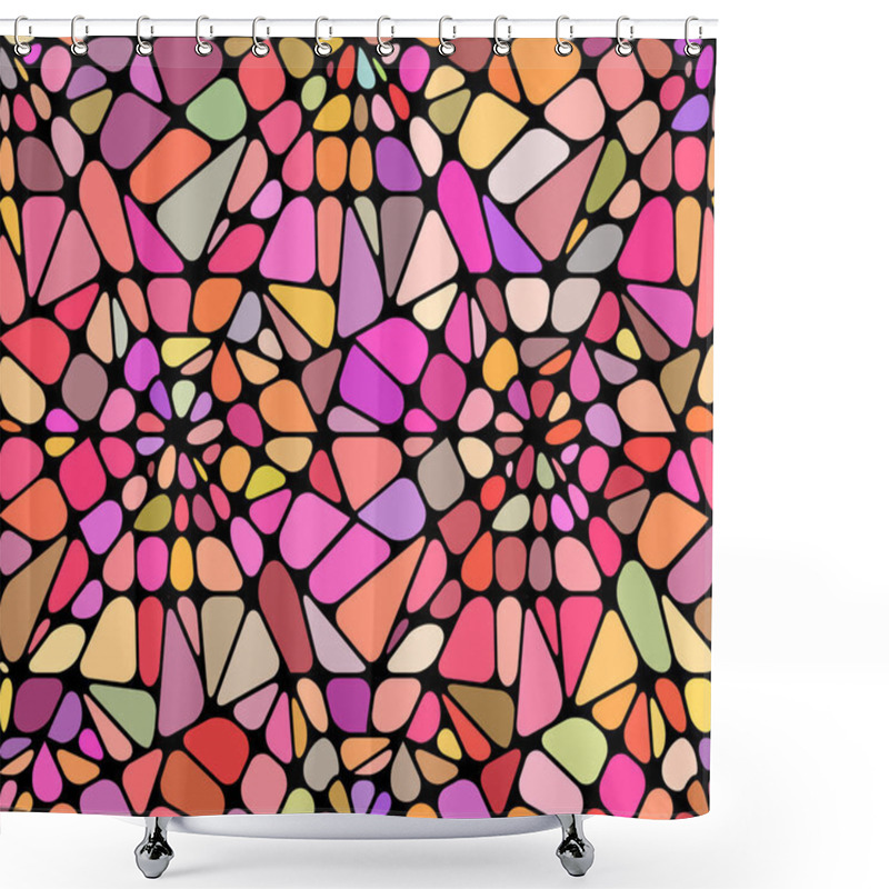 Personality  Vector Background With A Red Broken Stained Glass.  Broken Window Shower Curtains