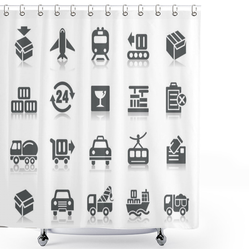 Personality  Logistics And Transport Icons Shower Curtains