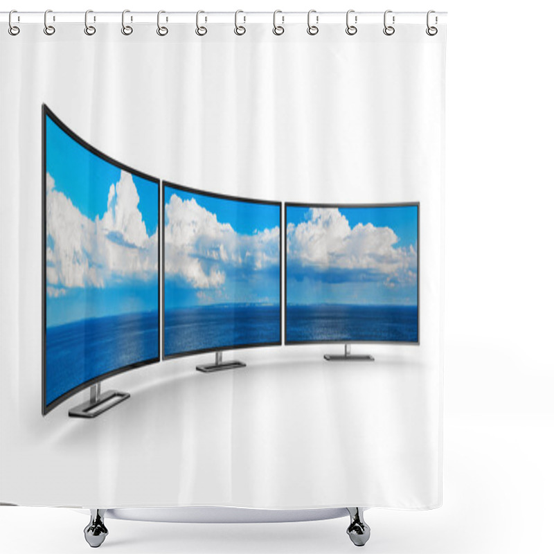 Personality  Panoramic Curved Displays Shower Curtains