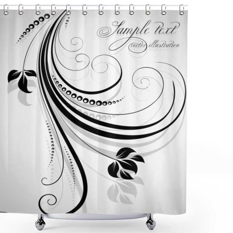 Personality  Hand Drawn Floral Background With Flowers, Greeting Vector Card For Retro Summer Design. Shower Curtains