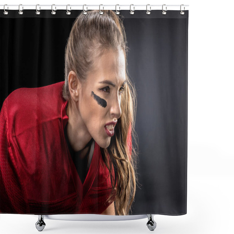 Personality  Female American Football Player Shower Curtains