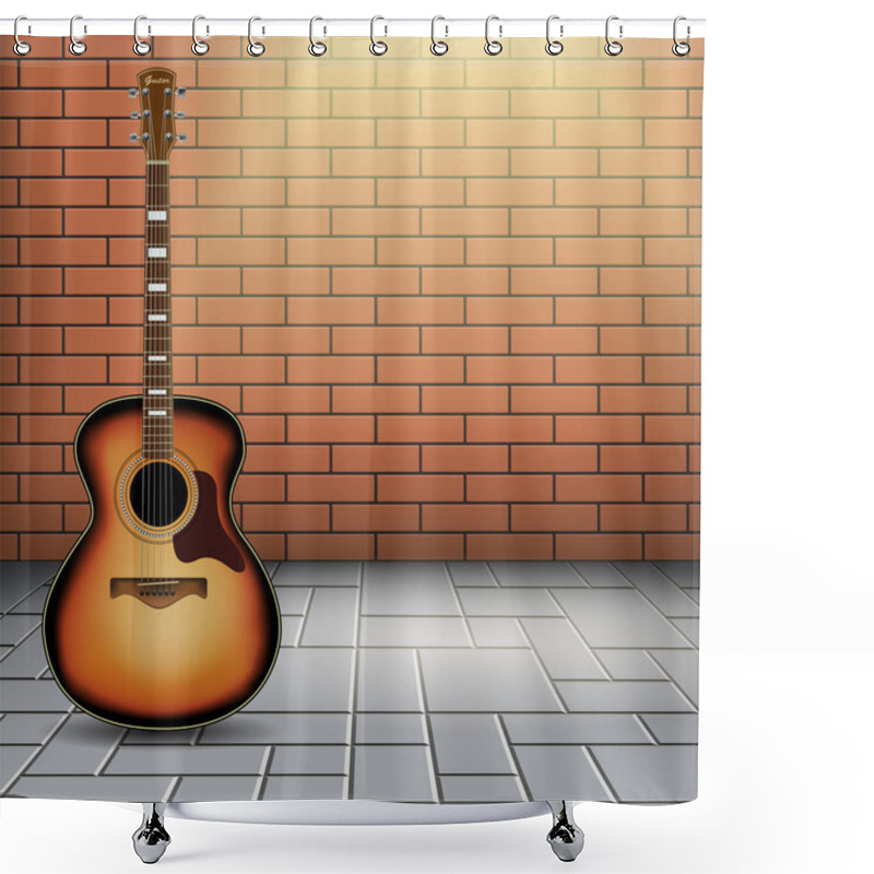 Personality  Acoustic Guitar Shower Curtains