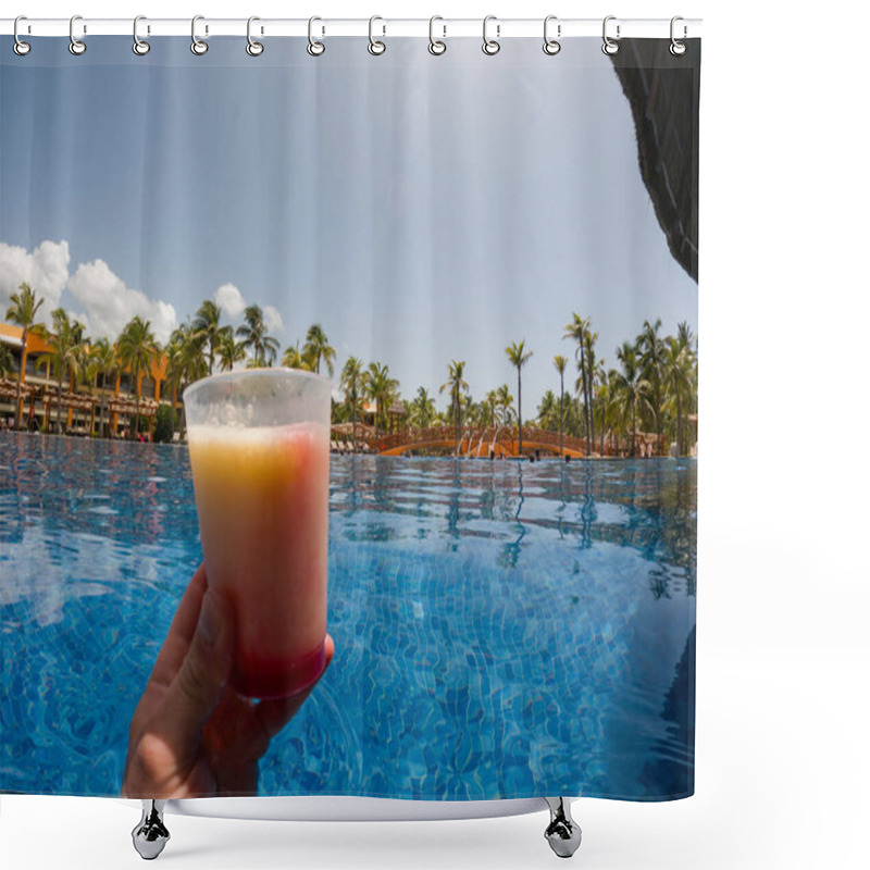 Personality  A Perfect Blend Of Tropical Flavors, Sun-kissed Pools, And Palm-filled Horizons Shower Curtains